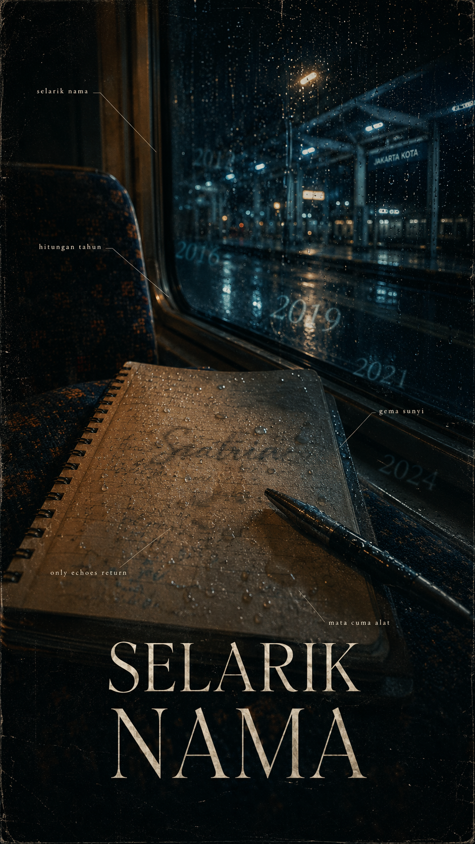 selarik nama dan hitungan tahun kupanggil, hanya gema sunyi yang memeluk kembali, mata cuma alat, jiwa yang melihat.