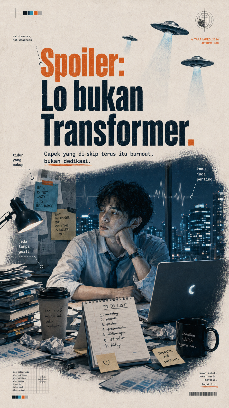 Vibes-nya paling nancep buat tema "Burnout Bukan Drama" ini, udah pasti kolaborasi terbaru dari Bernadya feat. Perunggu – "Peluk Aku Sekarang!".